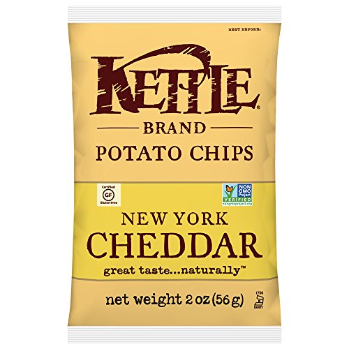 Image of Kettle Brand Potato Chips, New York Cheddar Bags, 2 Ounce (Pack of 24)