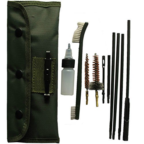 Gun Cleaning Kits 10 Packs for .30Cal/7.62mm Rifle,Shotgun Millitary All Round Firearms Cleaning Set with Case for Gun Maintence,Metal Rod and Bore Brass Brush