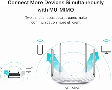 TP-Link AC1200 WiFi Router (Archer A54) - Dual Band Wireless Internet Router, 4 x 10/100 Mbps Fast Ethernet Ports, EasyMesh Compatible, Support Guest WiFi, Access Point Mode, IPv6 & Parental Controls