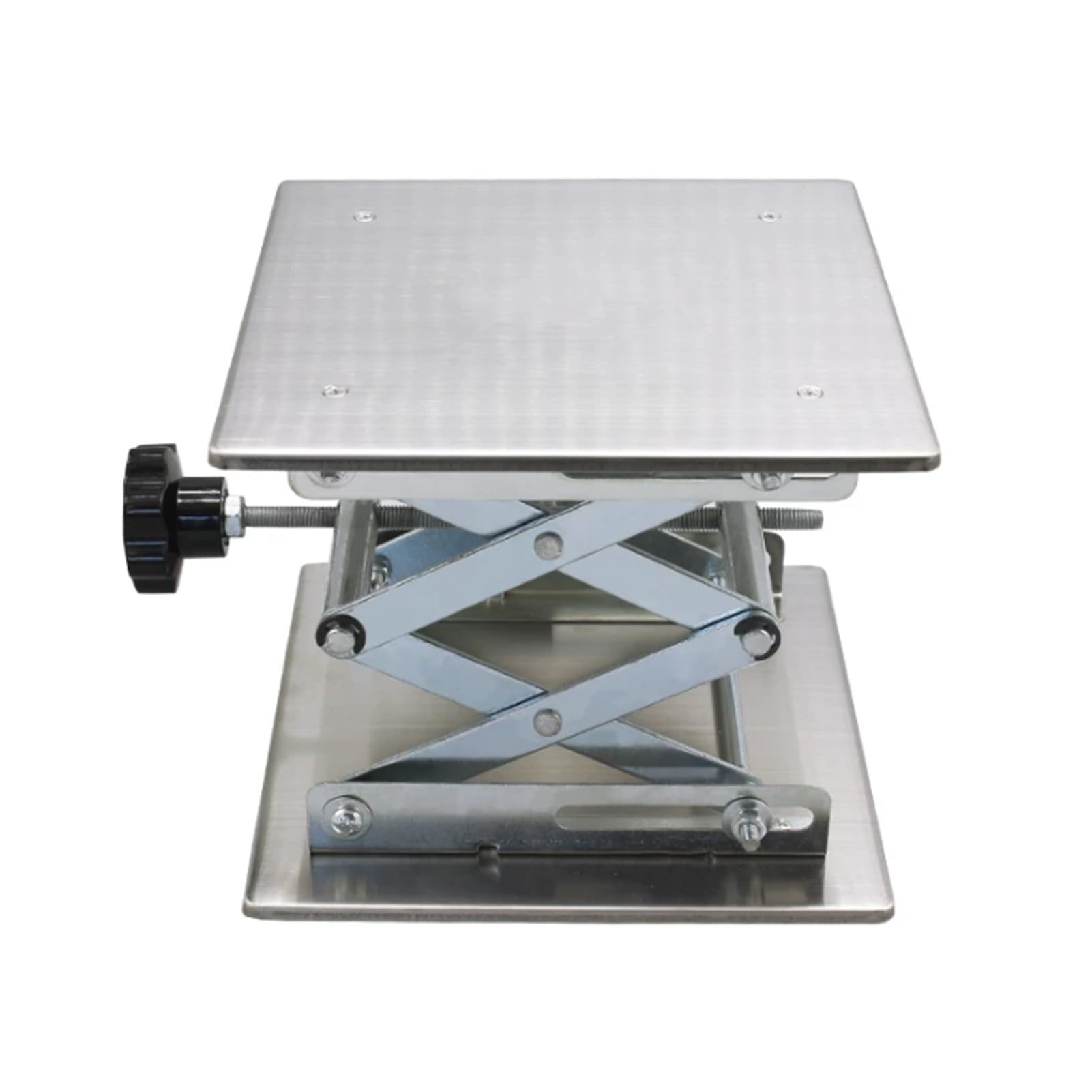 Plataforma De Soporte For Gato Laboratorio, Mesa Control Manual | Con tapete antideslizante y mango giratorio, altura ajustable 55-460 mm(200x200mm)