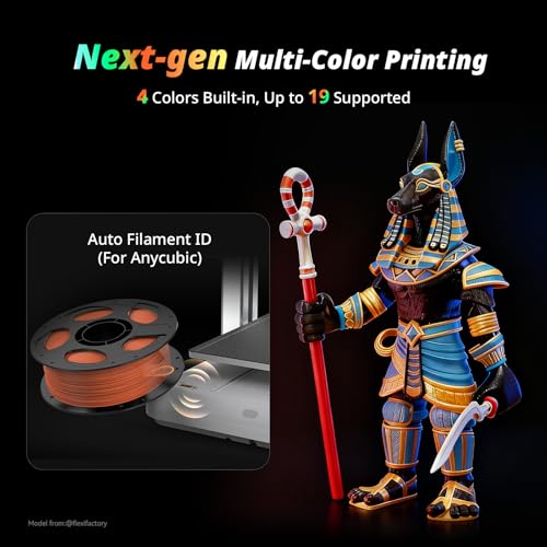 Image of Anycubic Kobra X Multicolor 3D Printer, Easy Setup with Native 4-Color Printing Up 19 Color, 600mm /s Fast 3D Printing, AI Camera, Quiet 45dB, 260mm, FDM for Kids Beginners Family Makers Professional