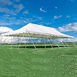 EROMMY 20x40ft Pole Party Tent, Weekend Canopy Heavy Duty with Carry Bags, PVC Fire Retardant Outdoor Canopies for 160 People, Large Tents for Parties, Events, Weddings, White