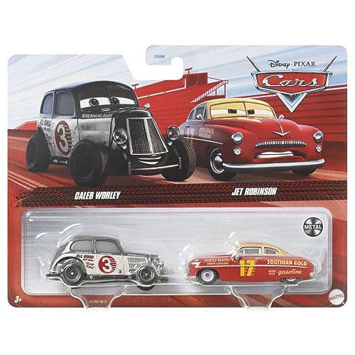 Pixars Cars Caleb Worley y Jet Robinson, Metal Series Pack Doble miniatura 6