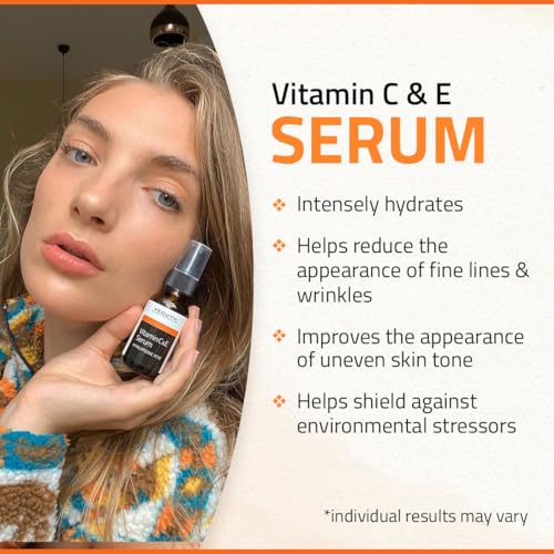 YEOUTH Vitamin C Serum for Face with Hyaluronic Acid, Hydrating Face Serum for Women, Facial Serums Targets Appearance of Dull Spots 1oz