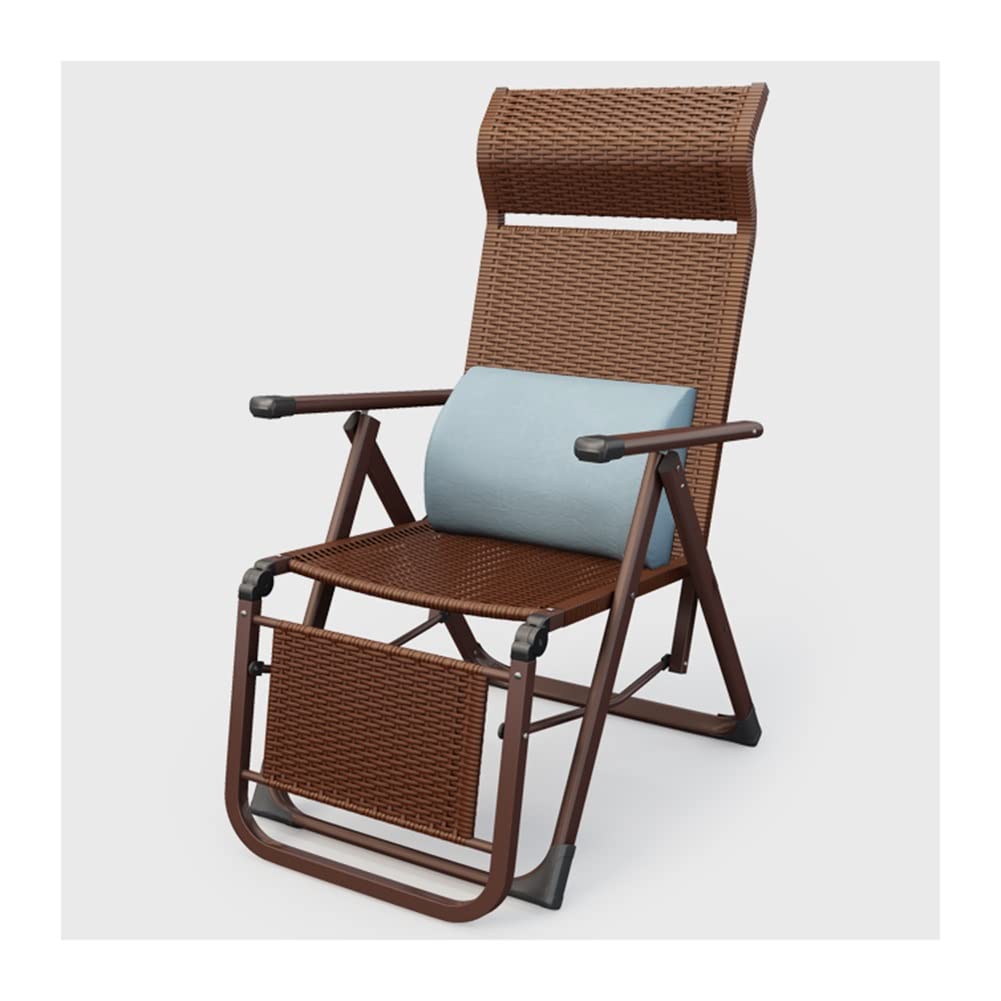 Chaise longue pliante en rotin inclinable et portable pour le camping et jardin