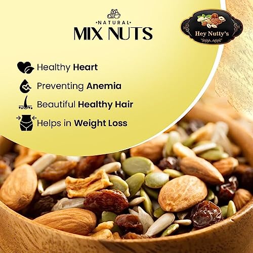 Image of Hey Nutty's Natural Mixnut (Dry Fruits and Seeds) Absolute Health Nut & Fiber SuperMix 250gm