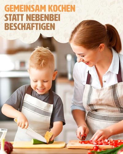 Children's Knife - Children's Safety Kitchen Knife for Real Cooking with Finger Protection and Chopping Board | Knife for Children from 2 Years, Montessori Knife, Children's Cooking Set - Image 4
