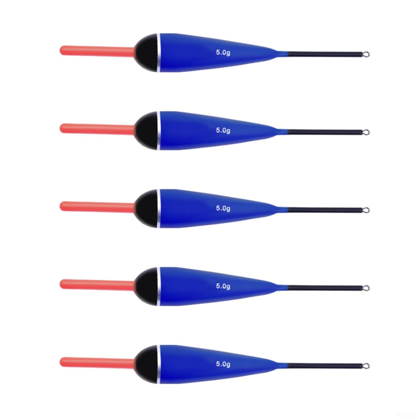 Galleggianti da pesca in legno di balsa, galleggianti scorrevoli per la pesca con punta sensibile, costruzione leggera per pesca alla carpa, 5 pezzi, blu (5 g)