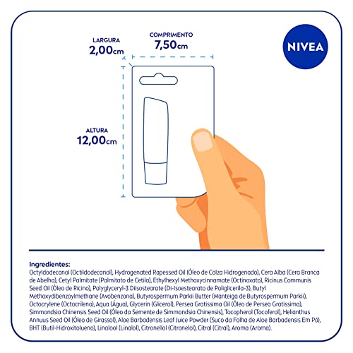 NIVEA Hidratante Labial Incolor 4,8g - Ed. Limitada Disney Olaf - Com textura cremosa e macia, sua f