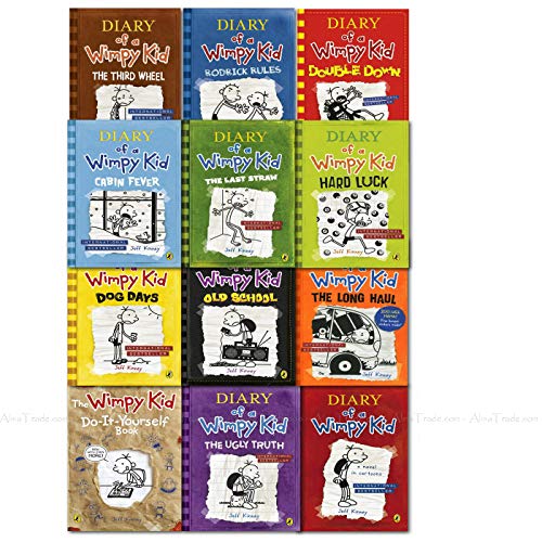 Diary of a Wimpy Kid 12 Books Complete Collection Set New(Diary Of a Wimpy Kid,Rodrick Rules,The Las