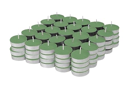 CW Unscented Parrafin Wax Tealight Candles Light, Votive Candles, Wax Candle for Decoration, Home Decor, Diwali, Indoor, Outdoor, Weddings, Party (Green, Pack of 50)