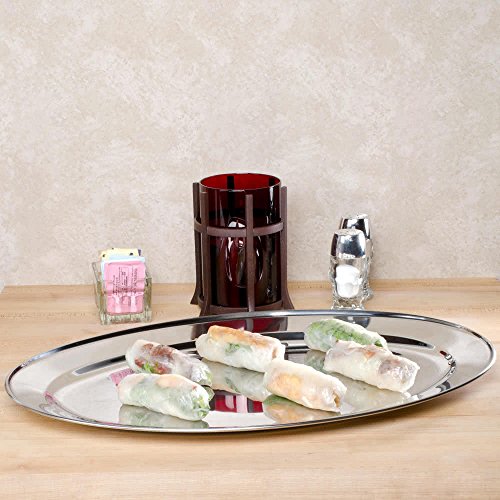Stainless Steel Oval Platter, 20 X14-Inch Serving Platter By Tezzorio #TOP4