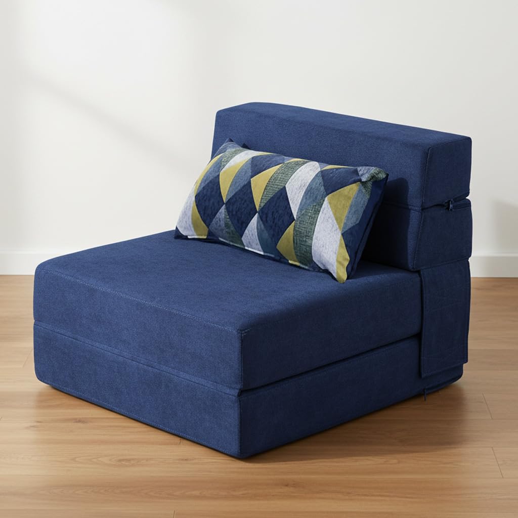Nigoone Folding Sofa Bed with Pillow Memory Foam Convertible Sleeper Chair Bed Couch Futon Lazy for Living Room Home Office Guest Beds Apartment