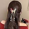 Ypkia 3 Stück Schmetterling Haarklammer Mittel mit Quaste Metall Klein Blume Haarspangen Damen für Frauen Mädchen Dünnes Haarschmuck #4