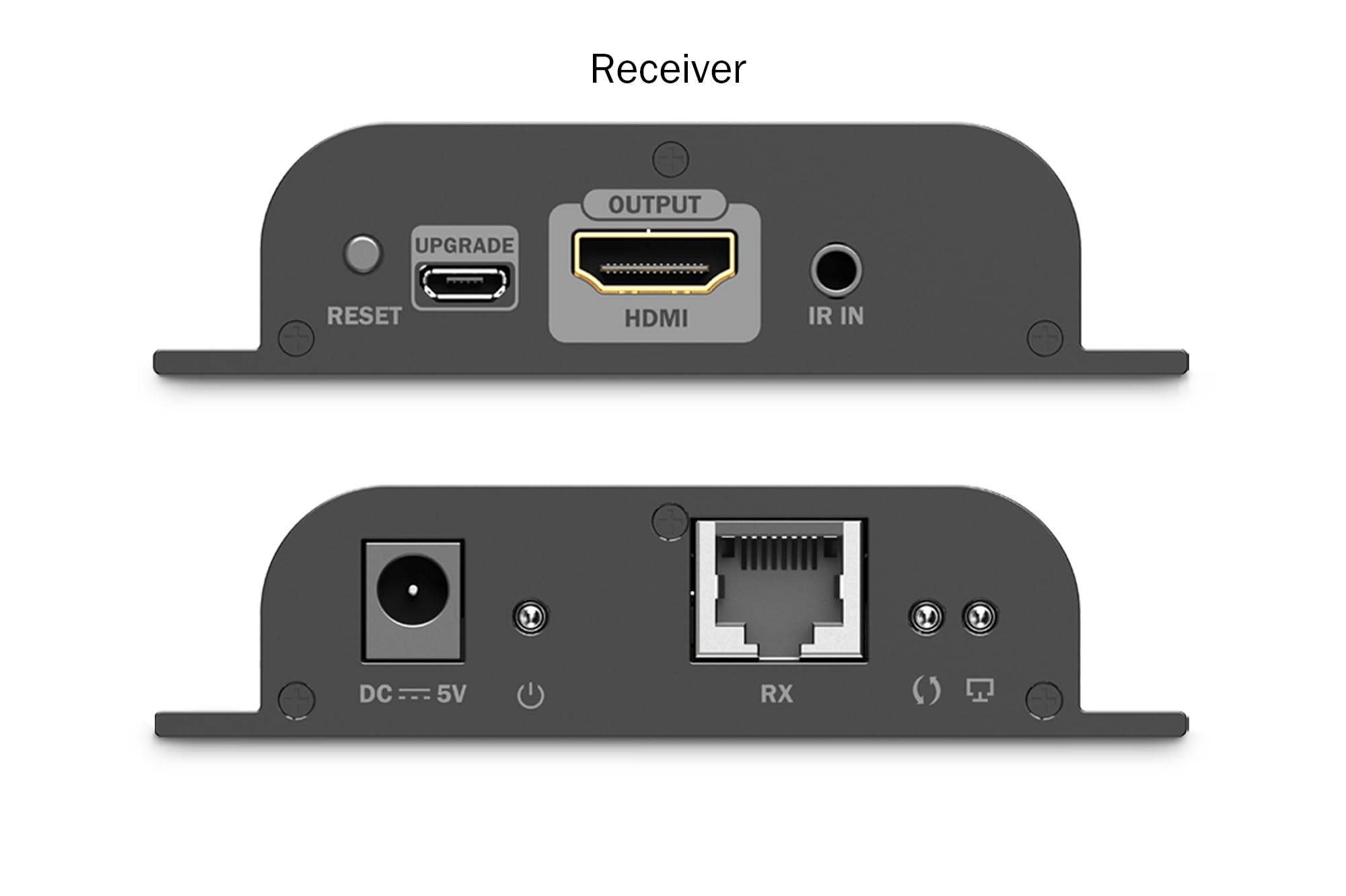 DIGITUS HDMI IP Extender Receiver für DS-55351 – UHD 4k 60Hz – HDMI 2.0 – bis zu 200m Reichweite – Emfängereinheit – Punkt-zu-Multipunkt – CAT 6 – Schwarz