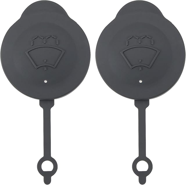 2x Windscreen Washer Cap 289131HA3A Car Windshield Washer Bottle Cap Windshield Washer Fluid Cap Grey Plastic Compatible with Micra K13 2011-2016