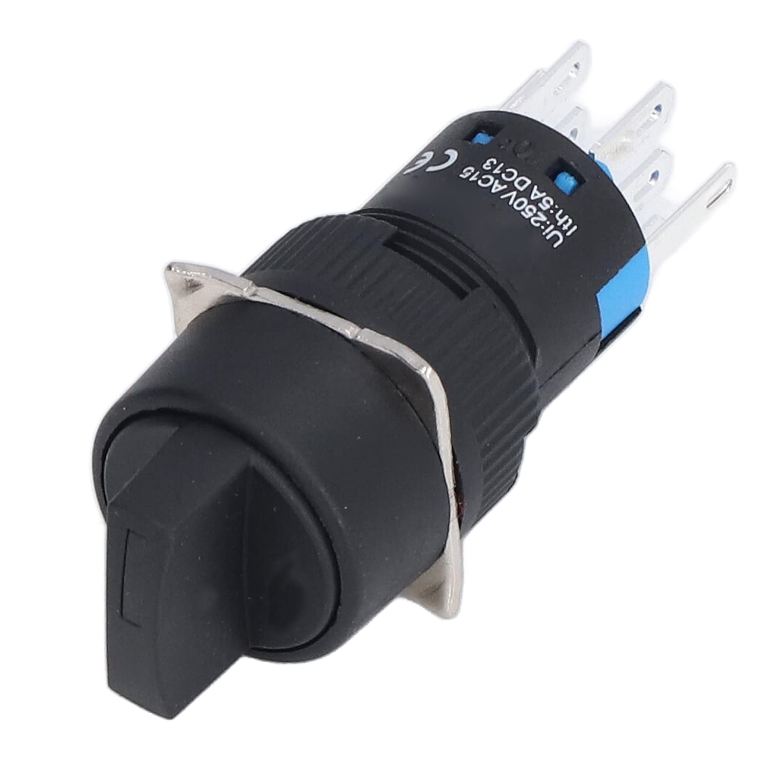 Cocoarm Selettore Selettore Rotativo a 3 Posizioni 16mm Autobloccante Rotondo Contatto Argento Luce Verde AC DC24V per Macchine Utensili Attrezzature Tessili Pannelli di Controllo (AC220V)