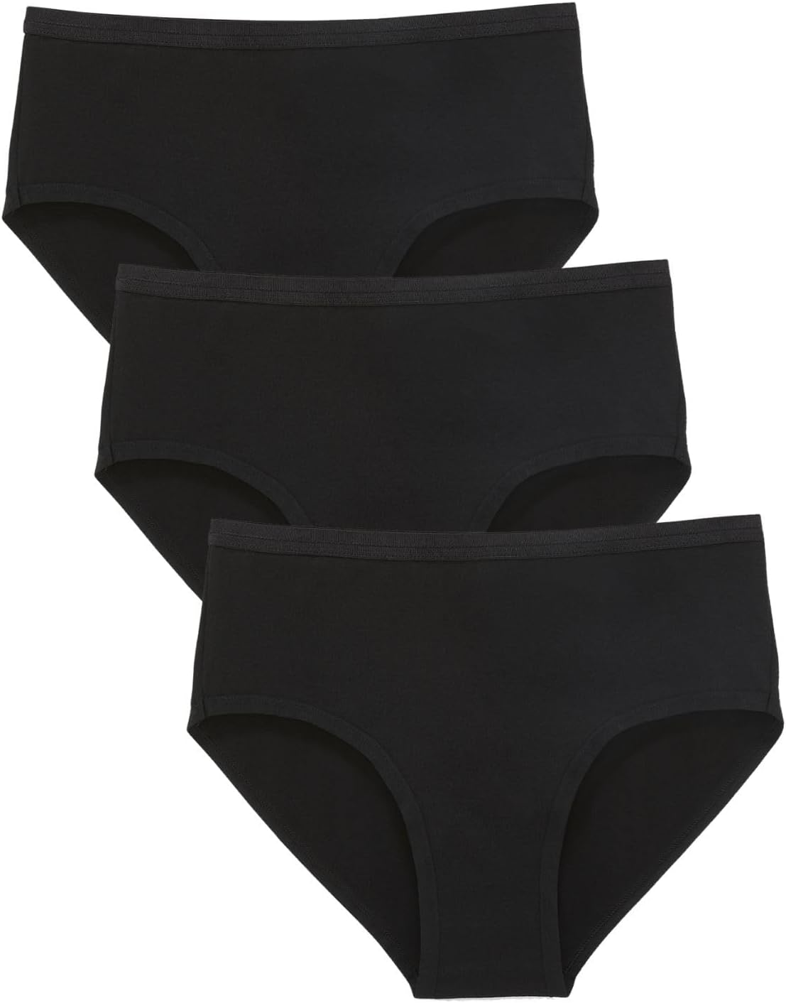 Subset Women's Organic Cotton Mid-Rise Brief 3-Pack, Extended Sizes; 2XS-4XL, Natural Knickey Undies, Breathable Underwear - Image 3