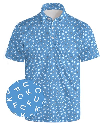 Funny Men’s Golf Polo Shirt, Short Sleeve, Blue