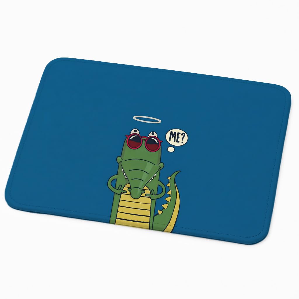 ESSENSI Mouse Pad for Laptop & Desktop | 9x7 Inch Anti-Fray Stitched Edges | Non-Slip Rubber Base | Desk Setup Accessory for Students, Gamers & Professionals (Aligator)