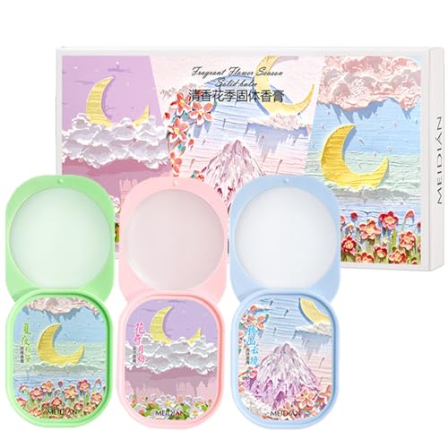 Pakivs 3PCS Solid Perfume Balm Set,Portable Pocket Balm Perfect for Travel Use Natural Fragrance Perfume for Women and Girl