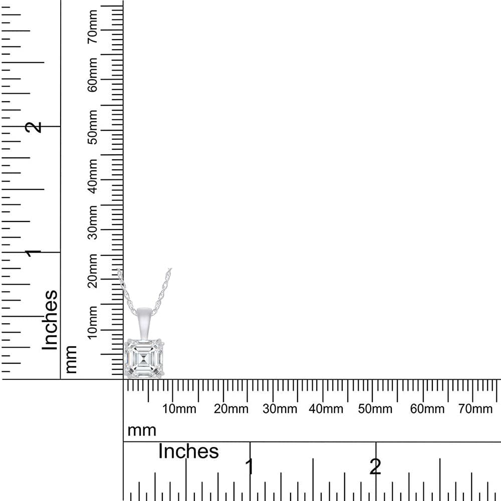 AFFY Asscher Cut Cubic Zirconia Solitaire Pendant in 14K Gold Over Sterling Silver - Image 6