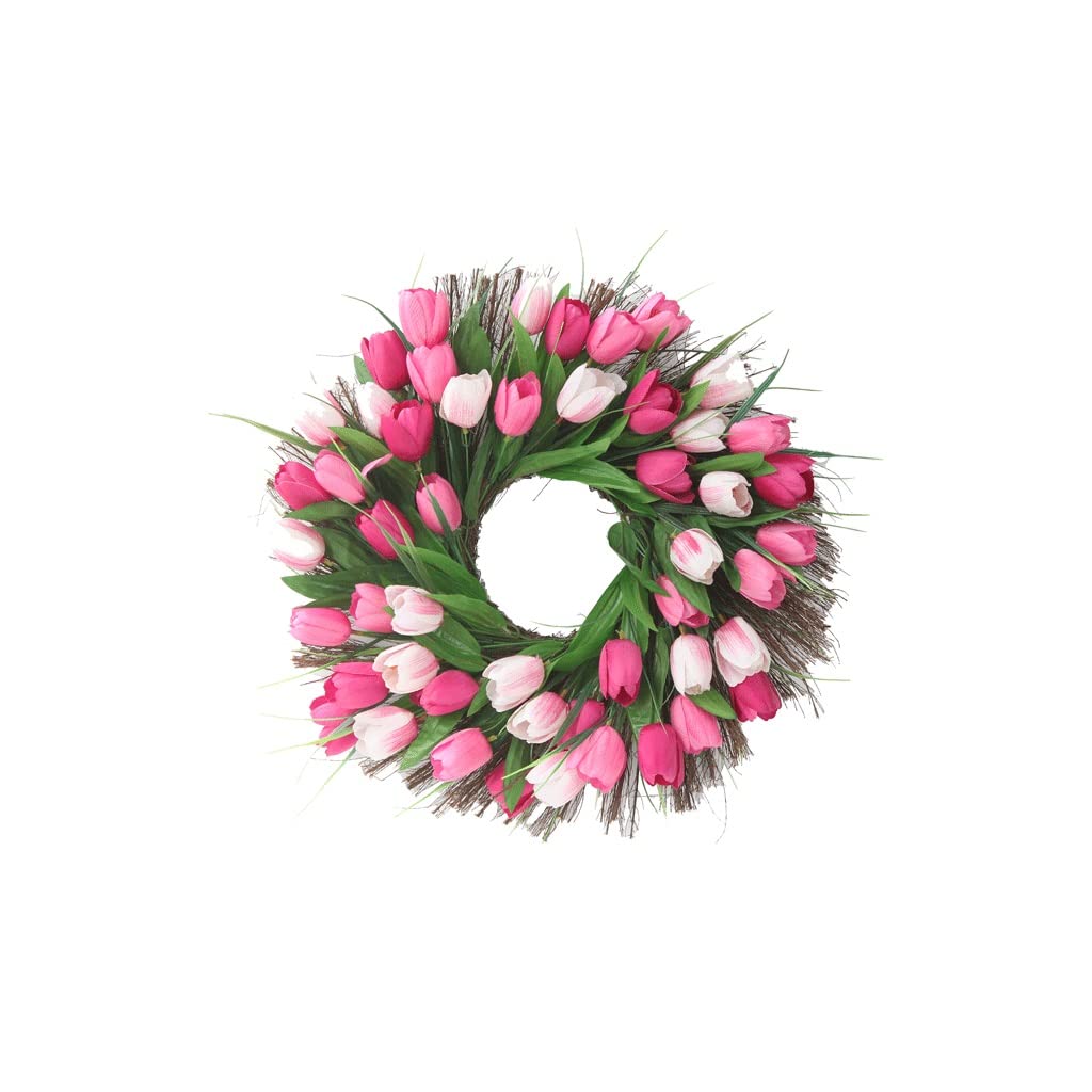 Guirlande de tulipes roses pour sublimer la décoration murale de votre café