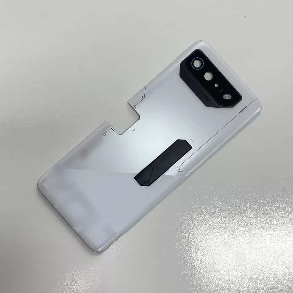 YOOOKOOO Compatible Rear Back Cover for Asus ROG Phone 7 Pro – Battery Door Housing Replacement Part (White with Lens)