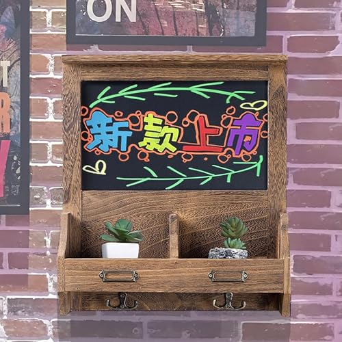 Vintage Electl Panel Cover with Chalkboard, Breaker Box Covers, Wood Bulletin Board, Storage Compartment & Hook, Medium Size, Decorative Electrical Panel Protector