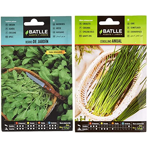 Semillas Batlle Berro JARDIN - Lepidium sativum & Cebollino anual