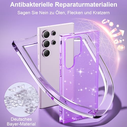 Coque paillettes Samsung S24 Ultra violette antichoc durable