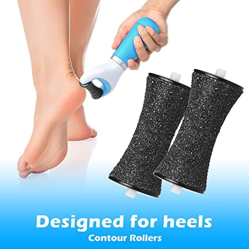 JOREST [10 Pcs] Replacement Rollers Compatible with Scholl Velvet Smooth, 2 Shapes & 3 Types of Roughness, Refills for Electric Foot File, Rollers for Pedicure Hard Skin Remover