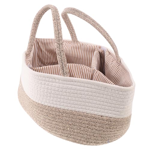 Cesta de cuerda de algodón con separador extraíble para pañales Kisangel 2