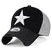 ililily Star Embroidery tri-tone Trucker Hat Adjustable Cotton Baseball Cap , Black