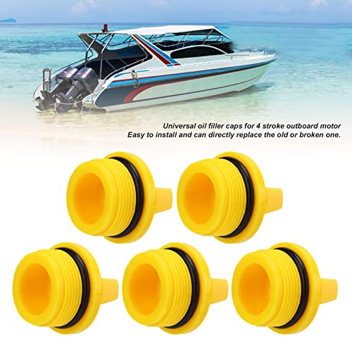 Marukio 5Pcs Engine Oil Filler Cap Abs Oil Filler Caps Plugs Covers 6G8‑15363‑00 Replacement For 4 Stroke Outboard Motor #TOP5