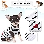 Pet Dog Striped T-Shirt Dogs Cats Cotton Vest Spring Summer Pet Apparel Tee Shirt Suitable for Small and Medium Large Pets French Bulldog Bichon - Image 2