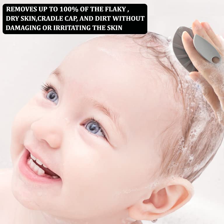 Miniatura 7 de Cepillo de baño para bebé, exfoliante y masajeador, cepillo de baño de silicona para recién nacidos, bebés, esencial para piel seca, tapa de cuna y