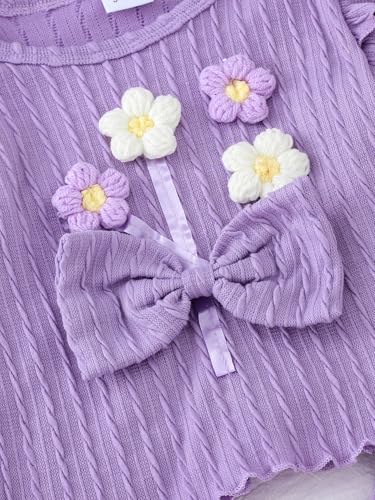 Baby Toddler Girl Clothes Long Sleeve Shirt Tops Bell Bottom Pants 2 Piece Kid Little Girl Fall Winter Outfit4