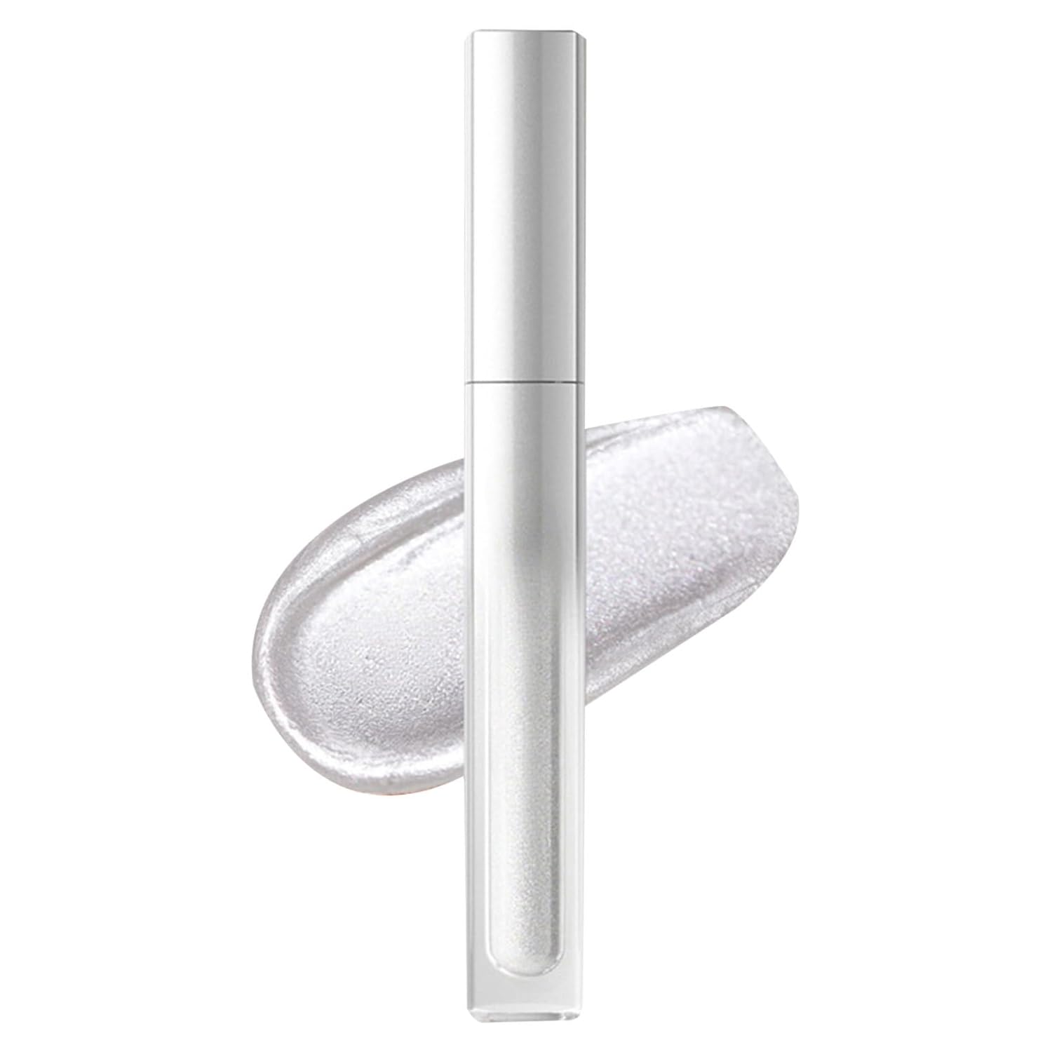Jan Jean Women 2 in 1 Pearlescent Glitter Lip Gloss and Liquid Eyeshadow Long Lasting Vegan Makeup Silver