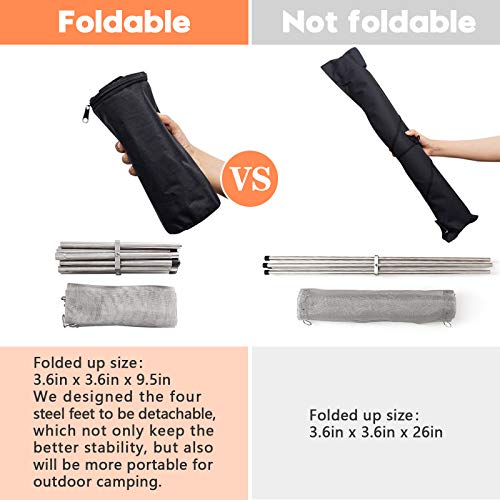 Portable Outdoor Fire Pit 16.5 Inch Upgrade Foldable Stainless Steel Mesh Fire Pit Wood Burning, Collapsible Fireplace Space Saving Perfect For Camping, Backyard, Patio, Garden (Carrying Bag Included) #TOP2