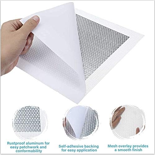 Drywall Repair Patch, 6 Inch 5 Pack Drywall Repair Kit Self Adhesive Fiberglass,Aluminum Wall Repair Patch Self Adhesive Screen Patch Repair for Drywall Plasterboard(4 Inch,5 pack) (6 inch)