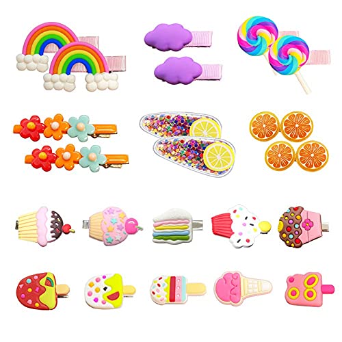 FAMEZA 10 Hair Clips for Toddler Girls, Cute Candy Rainbow Barrettes Dessert Patterns Hair Accessories Pretty Hairpins for Toddlers Little Girls Kids (B09CD1BHYL) Amazon Price History, Amazon Price Tracker