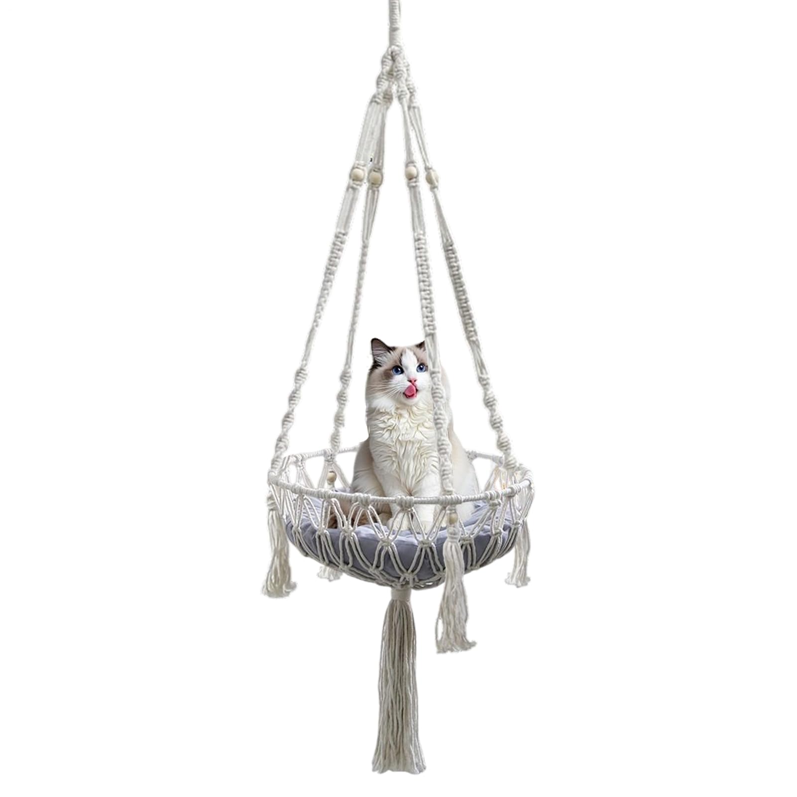 Lit pour chat bohème suspendu au rebord de fenêtre ou de bureau