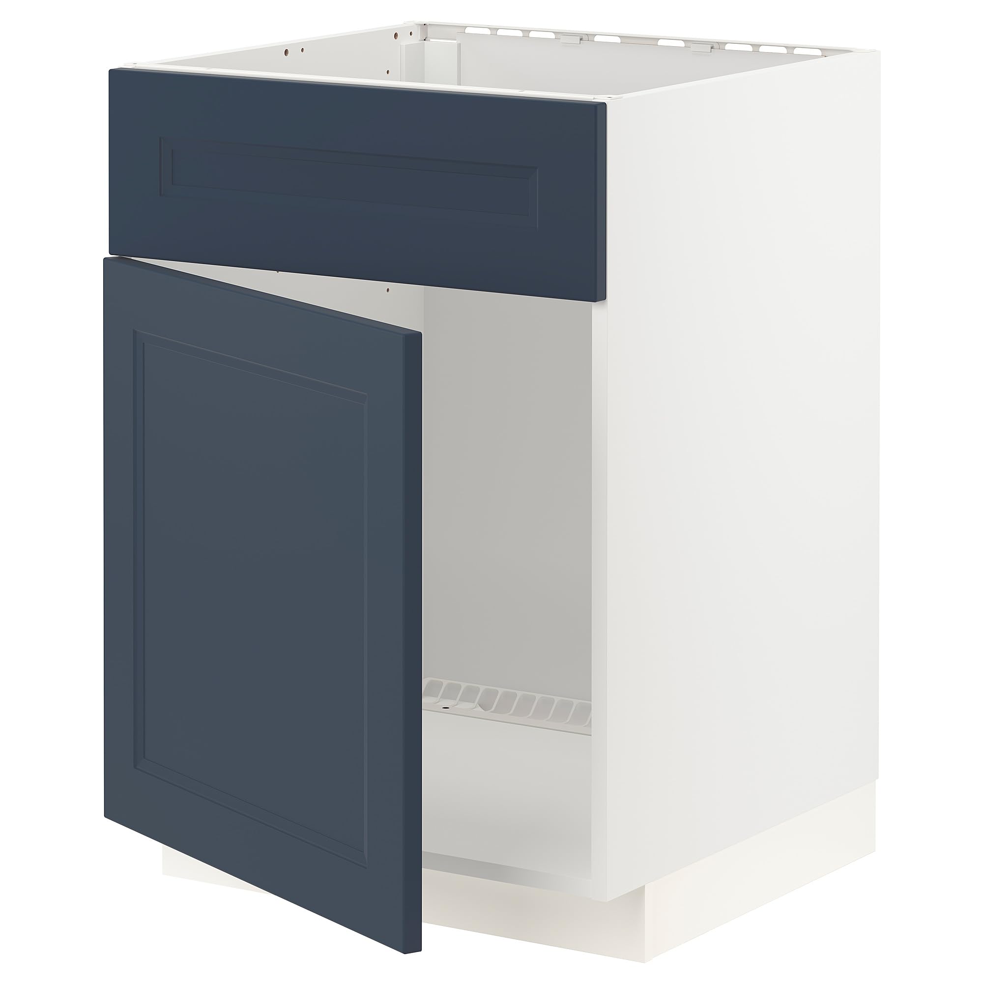 Meuble bas METOD gain de place 60x60 cm avec porte bleu mat Axstad