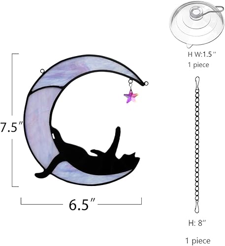 Miniatura 6 de BOXCASA Decoración de árbol trepador de gato para colgar en la ventana, divertido adorno colgante de gato blanco, regalo de gato para amantes de los