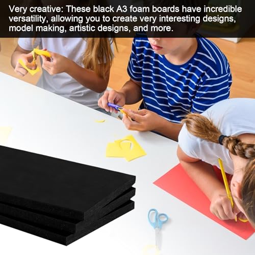 BAIFULAI 18 Stück Schaumstoffplatte A3 Schwarz, 420×297×5mm schaumstoffplatten, Foam Board Dicke 5 mm, Schaumstoff Boards, Schaumstoffkernplatte für Eva-Schaum Blatt DIY-Projekte Verzierung