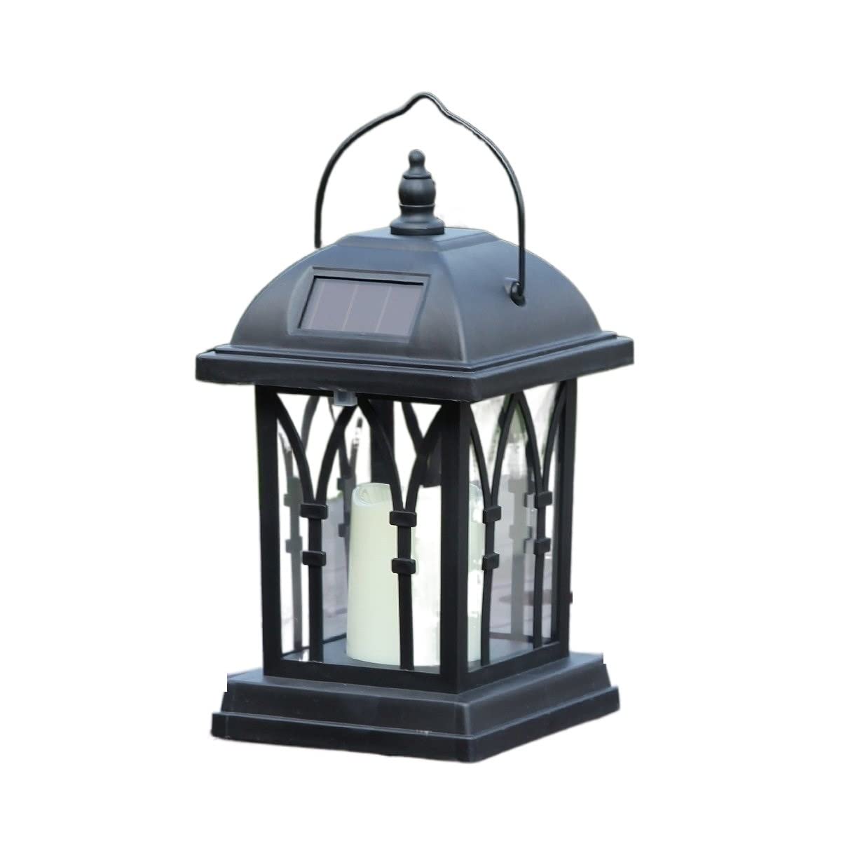 ROLTIN Creative IP65 Solar LED Outdoor Garden Waterproof Solar Lights Hanging Lamppost Outdoor Landscape Decoration Lighting Dusk To Dawn Auto On/Off For Garden Pathway Driveway, 1