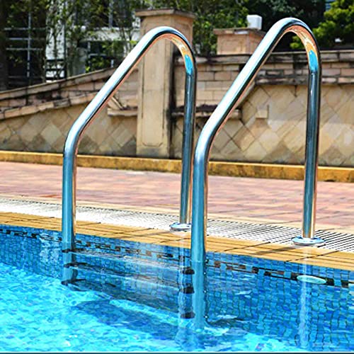 Escalera para piscina 3 peldaños acero inoxidable 100-140cm miniatura 1