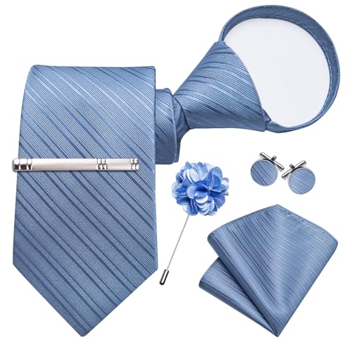 Image of DiBanGu Silk Zipper Ties for Men, Formal Pre-tied Necktie | Adjustable Tie,6PCS,Various Design Styles,Jacquard Woven,Skin-friendly,Practical Gift,Great for Wedding Party,Business Formal