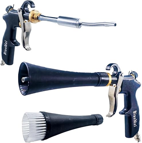 Pistola de limpieza interior de coche de alta presión Pistola de lavado de detalles de automóviles con cepillo - Funciona con compresor de aire